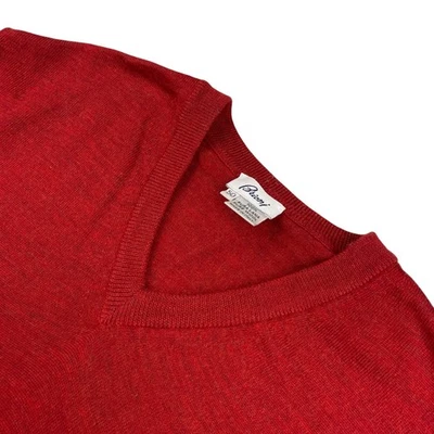 Brioni Men's 100% Wool V-Neck Pullover Sweater Red • Italy • Size 50 - Image 1 of 4