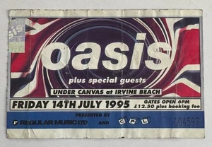 OASIS IRVINE BEACH FRIDAY 14TH JULY 1995 TICKET LIAM & NOEL GALLAGHER - Imagen 1 de 2