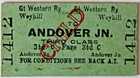 GT WESTERN RY - WEYHILL to ANDOVER JUNCTION