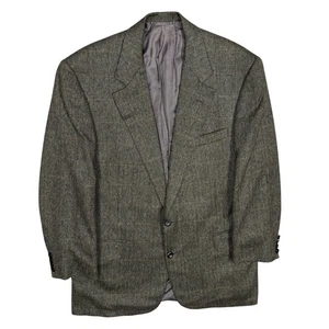 Oxxford Clothes 100% Crown Cashmere Blazer Herringbone Sport Coat Brown USA 44R - Picture 1 of 12