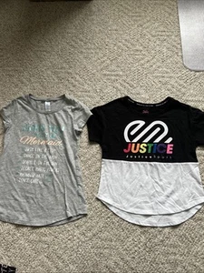 Justice Girl Shirts Size 7-8 - Picture 1 of 1
