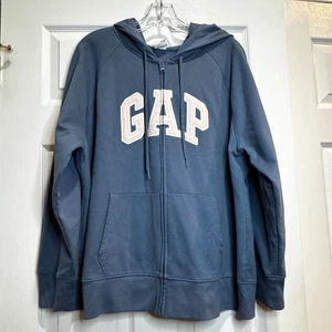 GAP Damen Full Zip Hoodie Sweatshirt Blau Pink Varsity Logo Taschen Größe XXL - Bild 1 von 16