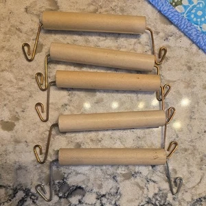 Lot of 5 Vintage Parcel Handles Bag Carriers Copper/Metal Corregated Cardboard - Picture 1 of 5