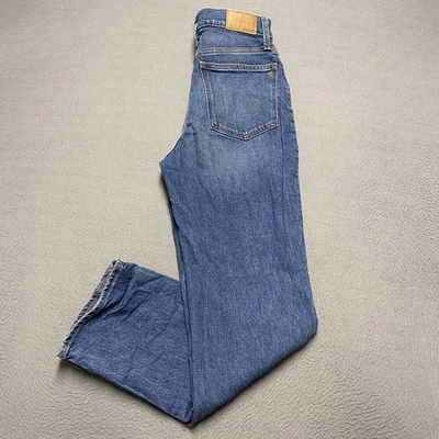 Женские джинсы Madewell 26 синие идеальный винтажный прямой высокий подъем джинсовая ткань - Изображение 1 из 4
