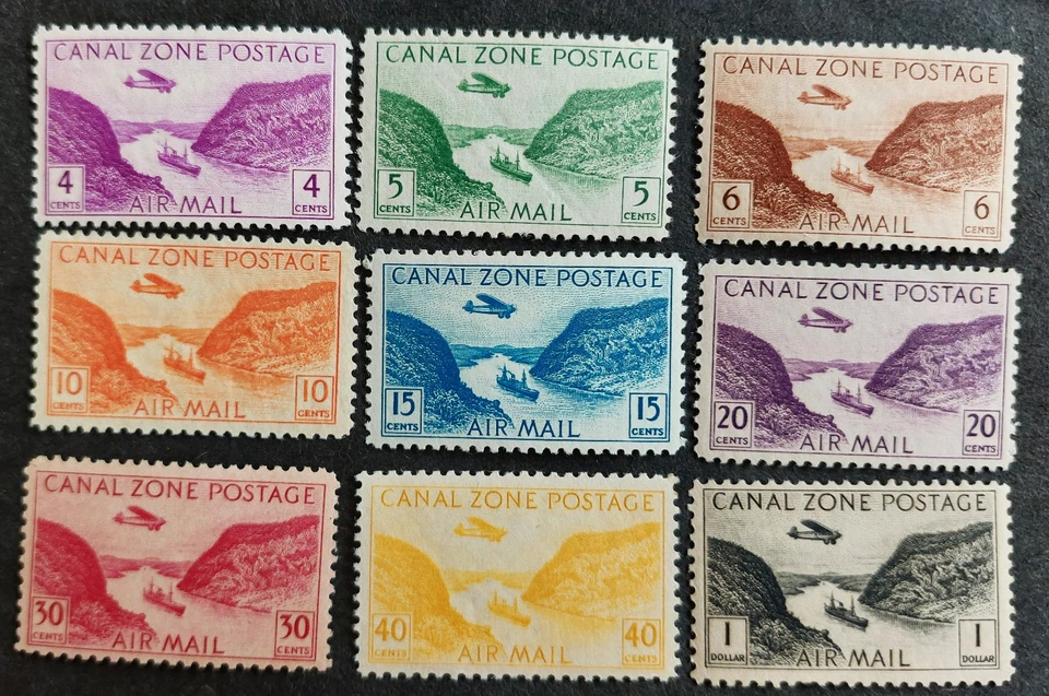 Canal Zone C6-C14 full set of Plane over Gaillard Cut, F/VF NH, Scott $27.35 - Image 1 of 1