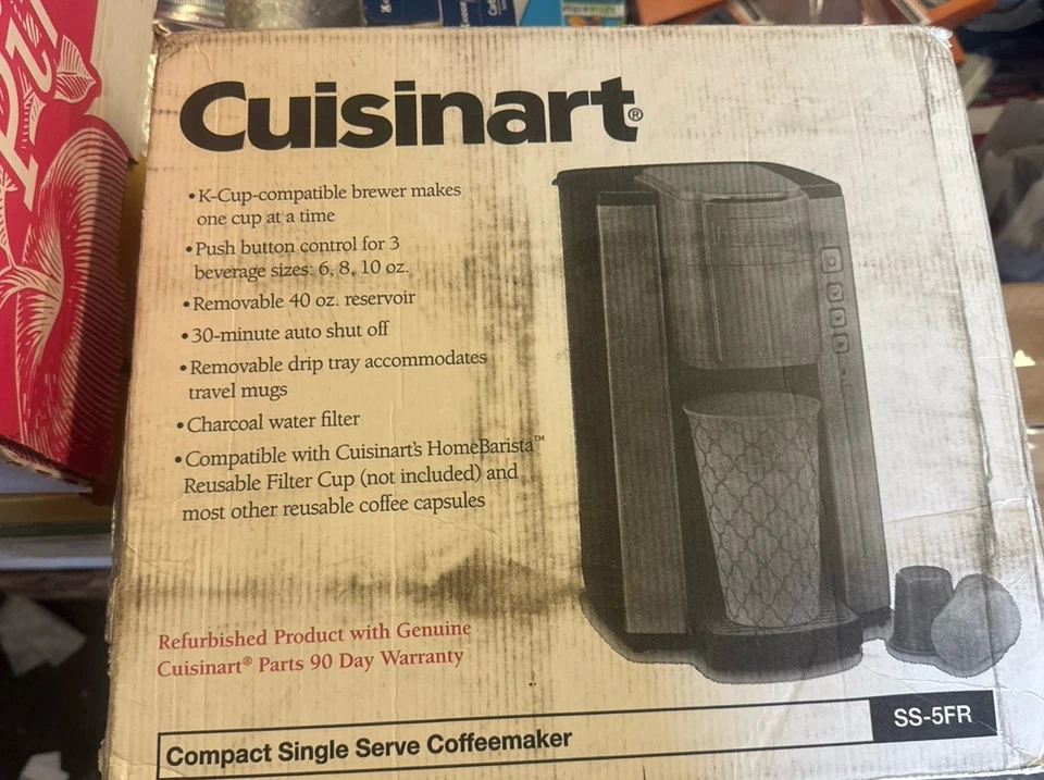 Cuisinart SS-5fr Single-Serve 40-Ounce Coffeemaker, Black/Stainless Steel - Image 1 of 1