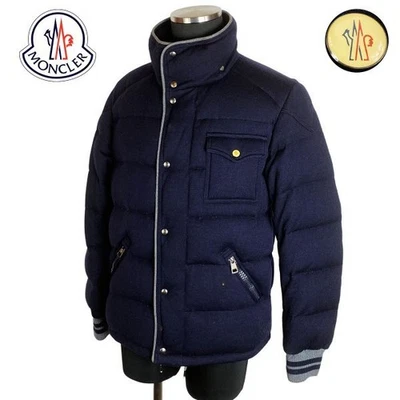 Moncler BRESLE Wool Knit puffer Jacket Navy Blue 1 Men M - Image 1 of 4