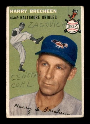 1954 Topps #203 Harry Brecheen CO POOR X3501003 - Image 1 of 3