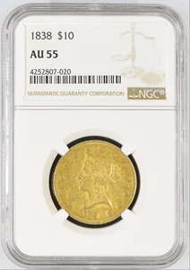 1838 NGC AU55 Only 7,200 Minted! Gold $10 Eagle - Picture 1 of 5