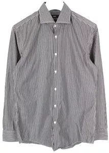 HUGO BOSS Black Label Camicia Formale Slim Fit Jaron Uomo UK 42 Stripes Cutaway - Foto 1 di 8
