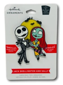 Hallmark Ornament Christmas Flat Metal Nightmare Before Jack Skellington Sally - Picture 1 of 1