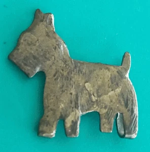 Vintage "Scottie Dog" Mini Brass Pin - Picture 1 of 2