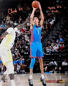 CHET HOLMGREN Autograph SIGNED 16x20 OKC THUNDER PHOTO #2 PICK BECKETT WITNESS - Picture 1 of 9