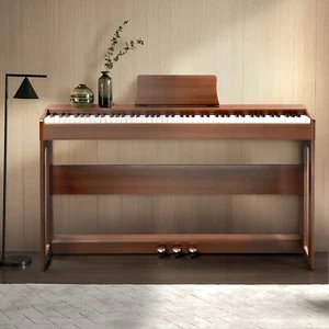 Walnut Brown 88-Key Weighted Digital Piano Keyboard Full-Size with 3-Pedal Stand - Picture 1 of 17
