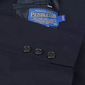 Pendleton Blazer Jacket Mens 42L Navy Virgin Wool Casual Office Wear Business - Picture 1 of 16