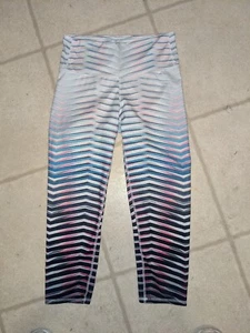 Athleta Womens Leggings Capri Sz Small Prism Chaturanga Ombre Stripe Athletic - Picture 1 of 8