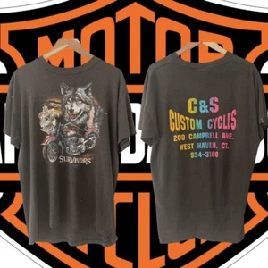 Vtg Harley Davidson Shirt 1989 XL 3d Emblem Black Tee T-Shirt Single Stitch USA - Picture 1 of 11