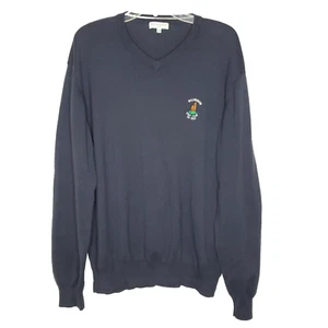 Maglione Lyle & Scott Ballybunion Golf Club XXXL 3X blu scollo a V ricamato - Foto 1 di 5