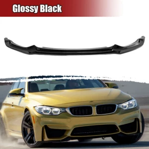 Gloss Black Front Bumper Lip Splitter CS Style For 2015-20 BMW F80 F82 F83 M3 M4 - Picture 1 of 10