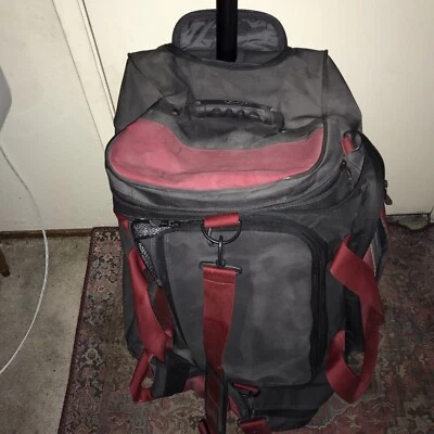 Eddie Bauer 34 Rolling Duffel Bag Red Black/Gray  34”x15”x13” - Image 1 of 4
