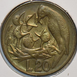 San Marino 1975 20 Lire Bird feeding its nestlings FAO 297455 combine shipping - Picture 1 of 2