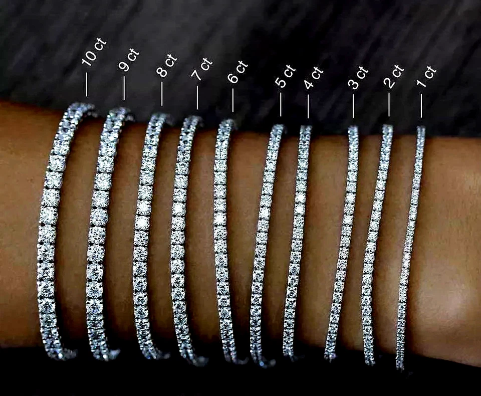 Women's Tennis Bracelet 14k White Yellow Gold Over Round Cut Lab Created Diamond - Image 1 of 1