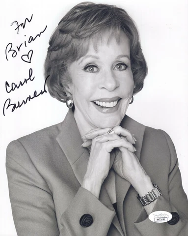 CAROL BURNETT authentic hand signed 8x10 photo    AMAZING POSE    JSA   To Brian Cover