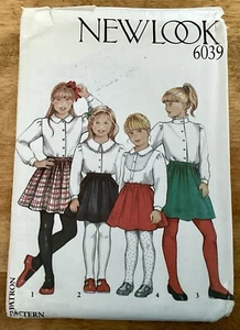 Children’s NEW LOOK Pattern #6039, Blouse & Skirt, Ages 3 to 10, Uncut - Picture 1 of 3