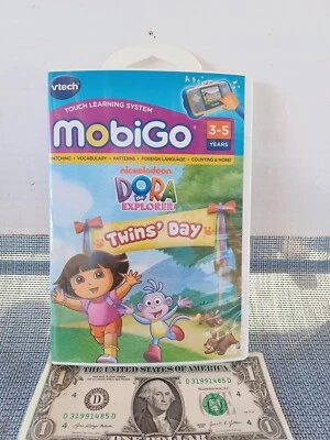 NEW Dora The Explorer Twins Day Ages 3-5 ~ VTech MobiGo Learning Software 2010  - Image 1 of 3