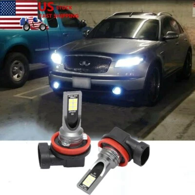 Bombilla antiniebla delantera LED H8 100W 6000K blanca para INFINITI M37 M56 QX56 EX35 FX35 Foto 1 de 4
