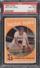1959 Topps Baseball #402 - Hector Lopez - Kansas City Athletics - PSA 8