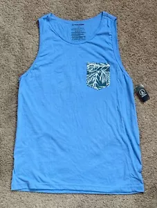 VOLCOM Men's Tank Top Large Blue RVCA Quiksilver Vans Hurley Billabong Apparel - Picture 1 of 5