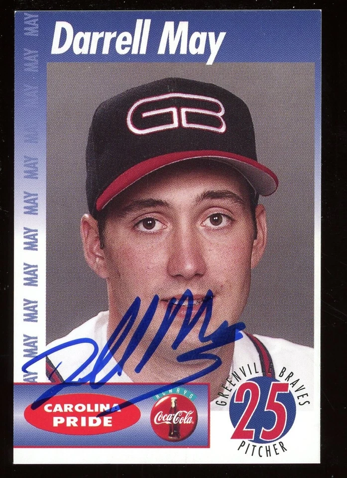 1995 Greenville Braves DARRELL MAY Signed Card autograph AUTO ROYAL WORLD SERIES - Image 1 of 1