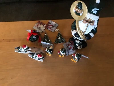 Michigan State Spartans Christmas ORNAMENTS OFFICIAL lot of 9 Pieces - Image 1 of 2
