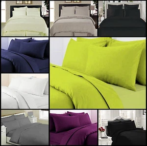 Copripiumone Sateen 100% cotone egiziano 300 fili + set letto custodia - Foto 1 di 9