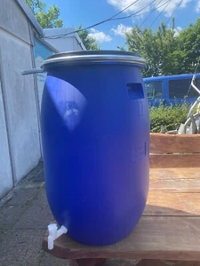 Regentonne Regenfass Kunststoffbehälter blau mit Zapfhahn 120 l - Bild 1 von 2