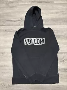 Vintage Volcom Hoodie Men’s Size Large Black Faded Sweatshirt Skater Y2K #1707 - Picture 1 of 12