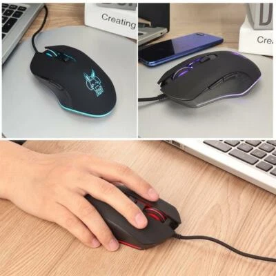 Rabbit USB C LED Mouse 2400DPI Type C Wired Mouse for MacBook Laptop Tablet - Image 1 of 4