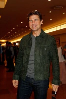 Tom Cruise Green Leather Trucker Jacket Suede Custom Made Size S M L XL 2XL 3XL - Image 1 of 4