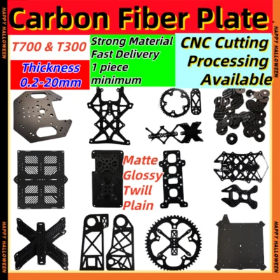3K Carbon Fiber Sheet Plate Cutting Processing CNC Machining Custom Service - Image 1 of 4