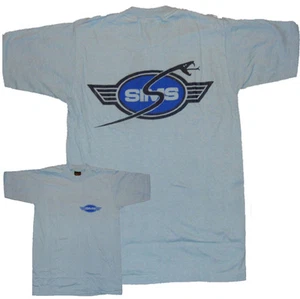 SIMS SNAKES - Skateboard Wheels Tee Shirt - Small - Original 70s Stock - BLUE - Picture 1 of 7