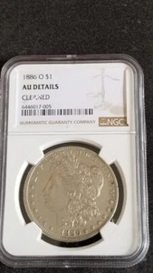 1886-O Morgan Silver Dollar NGC AU Details/Cleaned - Nice Luster - Ships Insured - Picture 1 of 4
