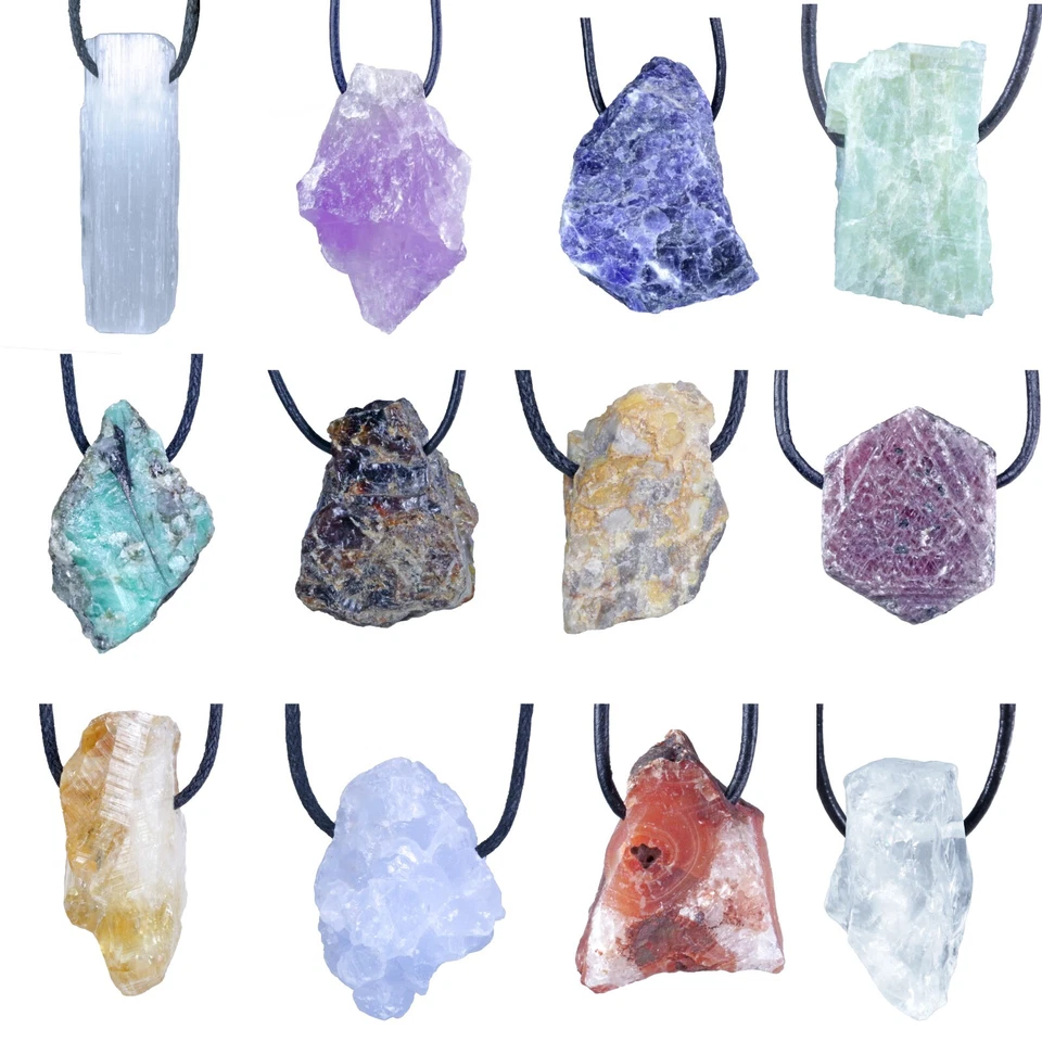 Rohstein Anhänger | Naturstein Edelstein gebohrt | Schmuckanhänger mit Bohrung - Bild 1 von 1