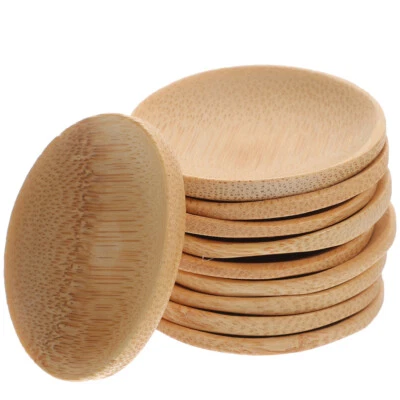 10pcs Bamboo Sauce Dipping Dish Seasoning Bowl Appetizer Plate Sauce Dish - Image 1 of 4