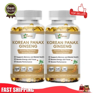 240PCS Estratto di Ginseng Panax Rosso Coreano 120 Capsule Capsule Senza Glutine NON OGM - Foto 1 di 11