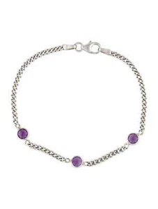 vintage 14k by the yard amethyst station vry catbird bracelet bezel set February - Picture 1 of 2