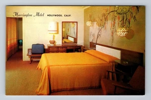 Hollywood, CA-California, Harrington Motel Zimmer alte PC Vintage Postkarte - Bild 1 von 2