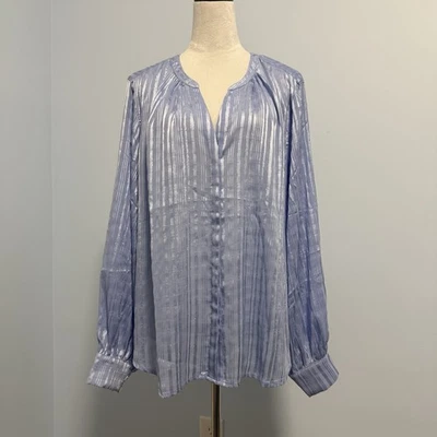 Chicos Split Neck Crinkle Blouse Size 20(XXL) - Image 1 of 4