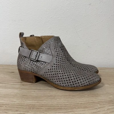 Lucky Brand Серебряный серый кожаный сетки ботильоны женский размер 8 M - Изображение 1 из 4