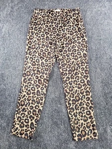 H & M Leggings Womens Leopard Print Pants Size 8 Belt Loops Pocket Accents - Picture 1 of 8